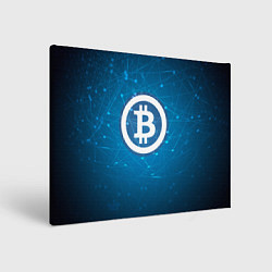 Картина прямоугольная Bitcoin Blue