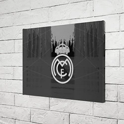 Холст прямоугольный FC Real Madrid: Grey Abstract, цвет: 3D-принт — фото 2