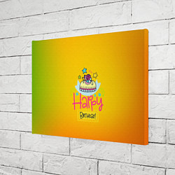 Холст прямоугольный Happy Birthday, цвет: 3D-принт — фото 2