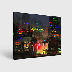 Холст прямоугольный Cyberpunk 2077: Night City, цвет: 3D-принт