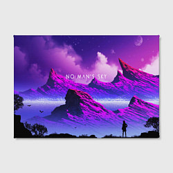 Холст прямоугольный No Man's Sky: Neon Mountains, цвет: 3D-принт — фото 2