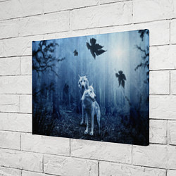 Холст прямоугольный Волки в тёмном лесу, цвет: 3D-принт — фото 2