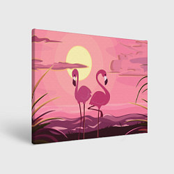 Холст прямоугольный Фламинго, цвет: 3D-принт