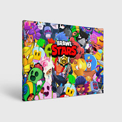 Холст прямоугольный BRAWL STARS ВСЕ БРАВЛЕРЫ, цвет: 3D-принт