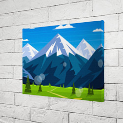 Холст прямоугольный Горы пейзаж природа вектор, цвет: 3D-принт — фото 2