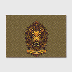 Холст прямоугольный Золотой лев на кресте, цвет: 3D-принт — фото 2