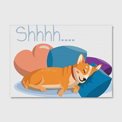 Холст прямоугольный Собака корги на диване, цвет: 3D-принт — фото 2