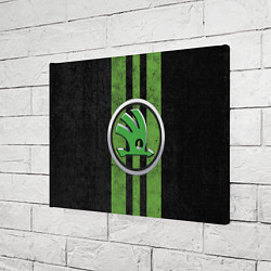 Холст прямоугольный Skoda Green Logo Z, цвет: 3D-принт — фото 2