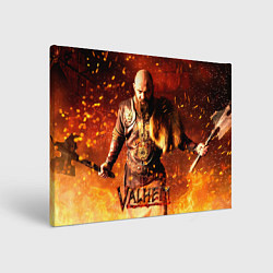 Холст прямоугольный Valheim Викинг в огне, цвет: 3D-принт