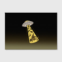 Холст прямоугольный НЛО похищает динозавров, цвет: 3D-принт — фото 2