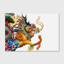 Холст прямоугольный Желтый китайский дракон 3D, цвет: 3D-принт — фото 2