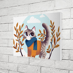 Холст прямоугольный Осенний кот, цвет: 3D-принт — фото 2