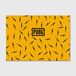 Холст прямоугольный PUBG АВТОМАТЫ ПАТТЕРН ЖЁЛТЫЙ, цвет: 3D-принт — фото 2