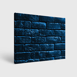 Холст прямоугольный Неоновая, кирпичная стена, цвет: 3D-принт