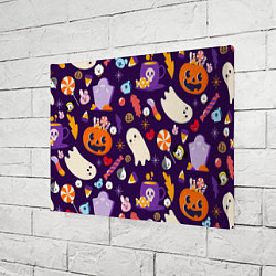 Холст прямоугольный HALLOWEEN BTS BT21 PATTERN БТ21 БТС ХЕЛЛОУИН, цвет: 3D-принт — фото 2