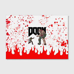 Холст прямоугольный Doomguy vs Cyberdemon спина, цвет: 3D-принт — фото 2