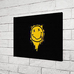 Холст прямоугольный NIRVANA LOGO SMILE, БРЫЗГИ КРАСОК, цвет: 3D-принт — фото 2