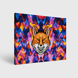 Холст прямоугольный АБСТРАКЦИЯ И ГОЛОВА ЛИСЫ FOX HEAD, цвет: 3D-принт