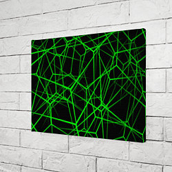 Холст прямоугольный Зеленые Полигоны Матрица, цвет: 3D-принт — фото 2