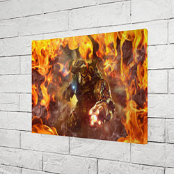 Холст прямоугольный CYBER DEMON IN FIRE DOOM BOSS, цвет: 3D-принт — фото 2