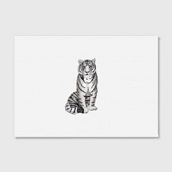 Холст прямоугольный Сидящая белая тигрица, цвет: 3D-принт — фото 2
