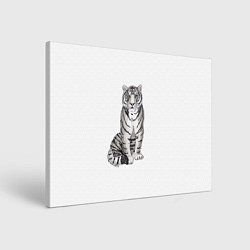 Картина прямоугольная Сидящая белая тигрица