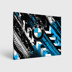 Холст прямоугольный Следы от шин BMW, цвет: 3D-принт