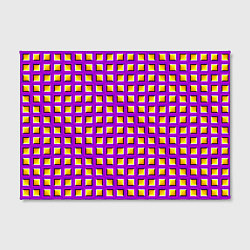 Холст прямоугольный Фиолетовый Фон с Желтыми Квадратами Иллюзия Движен, цвет: 3D-принт — фото 2
