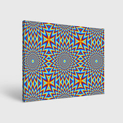 Холст прямоугольный Пульсирующий синий цветок иллюзия движения, цвет: 3D-принт