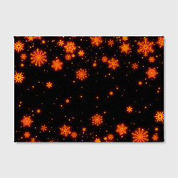 Холст прямоугольный ОГНЕННЫЕ НОВОГОДНИЕ СНЕЖИНКИ НЕОН, цвет: 3D-принт — фото 2