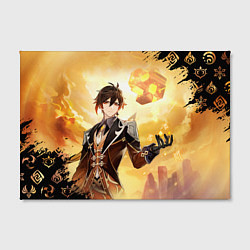 Холст прямоугольный ЧЖУН ЛИ ОРДЕР ГЕНШИН ИМПАКТ, цвет: 3D-принт — фото 2