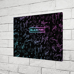 Холст прямоугольный NEON BLACKPINK АВТОГРАФЫ, цвет: 3D-принт — фото 2