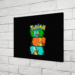 Холст прямоугольный Стартовые покемоны - Pokemon, цвет: 3D-принт — фото 2