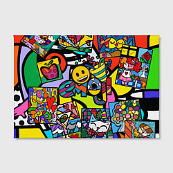 Холст прямоугольный Romero Britto - emoji, цвет: 3D-принт — фото 2