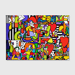 Холст прямоугольный Romero Britto - love collage, цвет: 3D-принт — фото 2