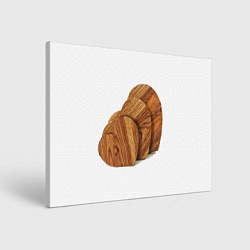 Картина прямоугольная Сердечки из дерева
