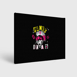 Холст прямоугольный PUNKS NOT DEAD ирокез, булавки, череп, цвет: 3D-принт