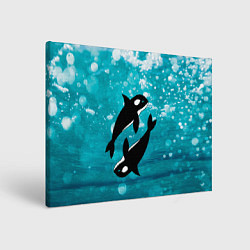 Холст прямоугольный Кит косатка в океане, цвет: 3D-принт