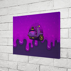 Холст прямоугольный Фиолетовый мопед, цвет: 3D-принт — фото 2