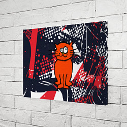 Холст прямоугольный Забаный красный кот, цвет: 3D-принт — фото 2