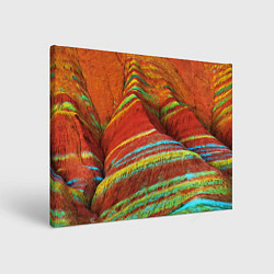 Холст прямоугольный Знаменитые разноцветные горы Китай, цвет: 3D-принт