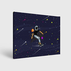 Картина прямоугольная Космонавт - скейтбордист