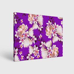 Холст прямоугольный Цветы Фиолетовый Цветок, цвет: 3D-принт