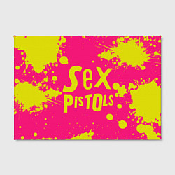 Холст прямоугольный Sex Pistols Yellow Logo, цвет: 3D-принт — фото 2