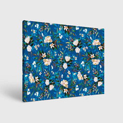 Холст прямоугольный Цветы Синий Сад, цвет: 3D-принт