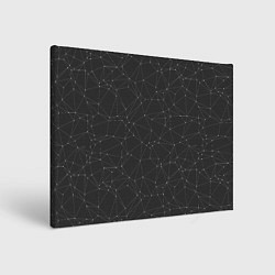 Холст прямоугольный Контурный Многоугольник На Чёрном Фоне, цвет: 3D-принт