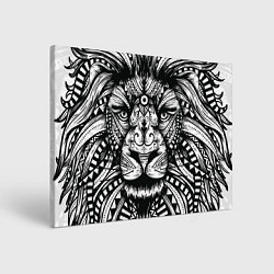 Холст прямоугольный Черно белый Африканский Лев Black and White Lion, цвет: 3D-принт