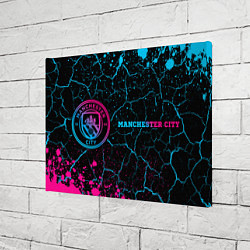 Холст прямоугольный Manchester City Neon Gradient, цвет: 3D-принт — фото 2