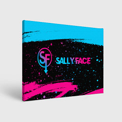 Картина прямоугольная Sally Face - neon gradient: надпись и символ
