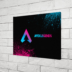 Холст прямоугольный Apex Legends - neon gradient: надпись и символ, цвет: 3D-принт — фото 2
